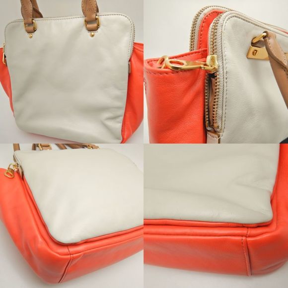 MARC JACOBS M0001417A Handbag Leather Grey Orange 251616 - Picture 6 of 10
